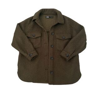 Zara Khaki Green Wool Jacket